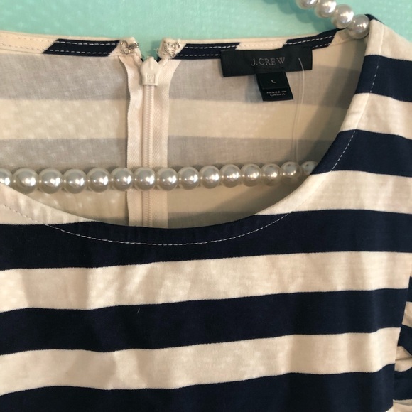 J crew navy and cream ruffle top - Picture 4 of 6